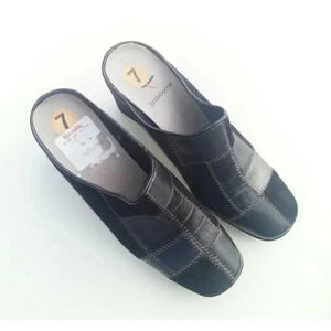 Liz Claiborne Women's Leather Black Slip On Shoes Sz 7 M